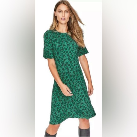 Boden 1/2 sleeve Alexis Jersey Dress in Green Enchanted Vine ZP1 - Picture 4 of 11